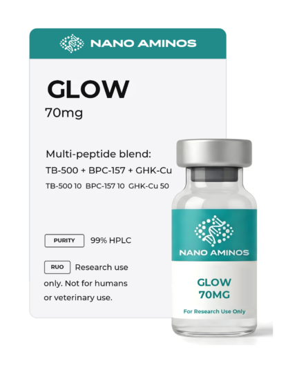 GLOW 70 mg vial label